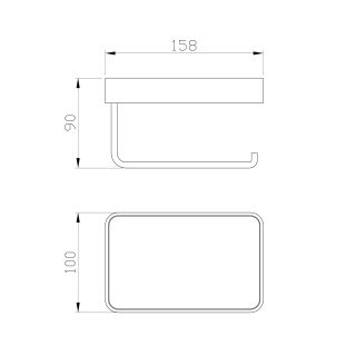 Держатель для туалетной бумаги с полкой Wonzon & Woghand Lotte WW-8336-BG брашированное золото