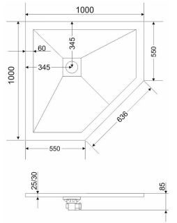 Душевой поддон Grossman Strong GR-S1100100D 100x100см белый