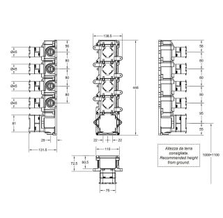 Скрытая часть для термостата высокой производительности Gessi 43107.031