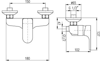 Смеситель для душа Rav Slezak Yukon YU180.5/1 хром