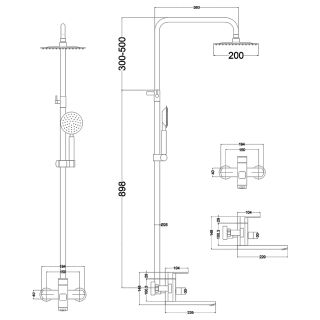 Душевая стойка Melana Stello MELANA-610307 хром