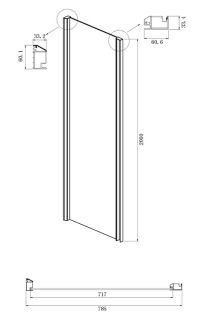 Душевой уголок Ambassador Intense 110021102IX-80IX 130x80см хром/прозрачное