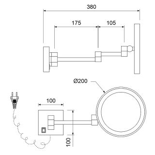 Косметическое зеркало Timo Luiro 18474/17 золото матовое