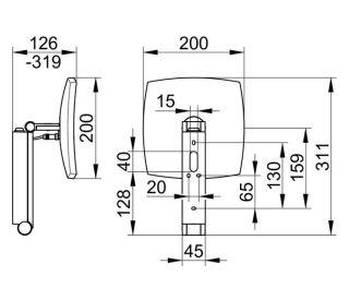 Зеркало косметическое с подсветкой Keuco iLook move 17613379004 чёрный матовый