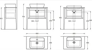 Тумба под раковину Kerama Marazzi Plaza Classic Neo PL.CN.80.1\NUT.M 80 см орех матовый