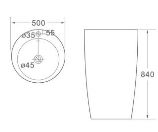 Раковина напольная SantiLine SL-4004 50см белый