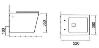 Унитаз подвесной SantiLine SL-5007MRB безободковый серый мрамор