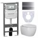 Комплект с инсталляцией Ceramica Nova CN3001_1002M_1000 унитаз Play CN3001 крышка-сиденье с микролифтом и инсталляция Envision CN1002M с кнопкой смыва хром матовый Flat