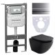 Комплект с инсталляцией Ceramica Nova CN4002MB_1002M_1000 унитаз Metropol CN4002MB крышка-сиденье с микролифтом и инсталляция Envision CN1002M с кнопкой смыва хром матовый Flat