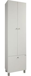 Шкаф-колонна Акватон Симпл с бельевой корзиной белый 1A137403SL010