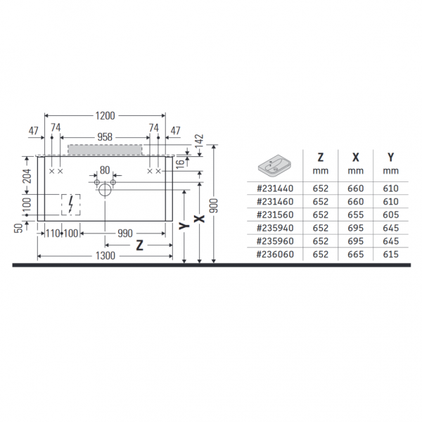 Тумба под раковину Duravit Happy D 2 Plus 130 HP497209292 подвесная коричневая черная