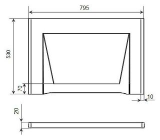 Торцевая панель для ванны Timo TP80S 80см белый