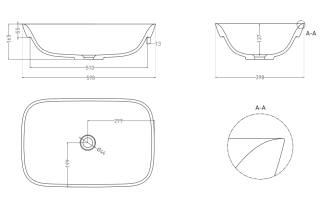 Полувстраиваемая раковина Salini Marea 02 S-Stone 1802202M 60см белый матовый