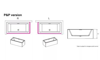 Акриловая ванна Riho Rethink Cubic Fall Plug and Play B104022005 R заполнение через перелив 160х70см белый