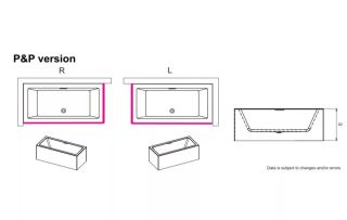 Акриловая ванна Riho Rethink Cubic Plug and Play B106011005 R 180х80см белый