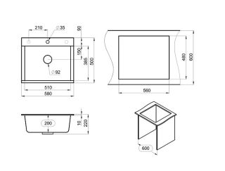Мойка кухонная Granula 5804, АРКТИК