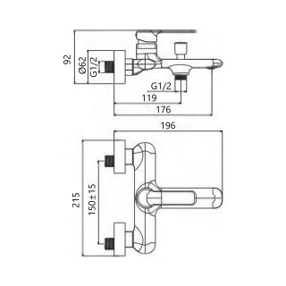 Смеситель для ванны Maretti Aria AR22RF845, хром