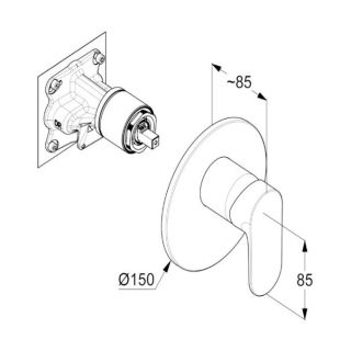 Смеситель для ванны Kludi X1 327553975 чёрный матовый