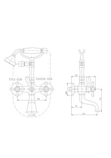 Смеситель для ванны Rav Slezak Morava Retro MK160.5/2 хром