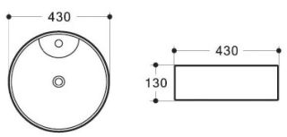 Раковина Art&Max 43см белый AM170-T