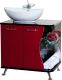 Тумба под раковину Bellezza Рио 70см левая красный/чёрный 00000001445