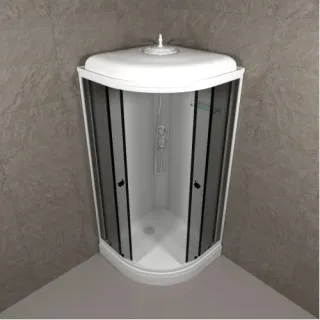 Душевая кабина Triton Грэй Щ0000066361 88x88 см профиль чёрный стекло тонированное