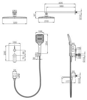 Душевой комплект Splenka S31.27 хром