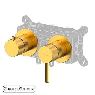 Смеситель скрытого монтажа на 2 потребителя WHITECROSS Y Y1242GLB брашированное золото