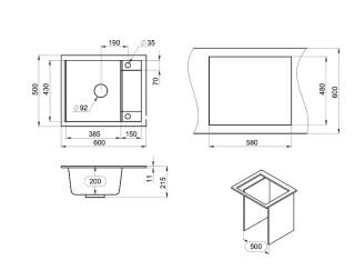 Мойка кухонная Granula 6002, ПЕСОК