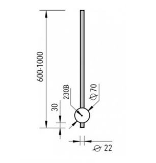 Электрический полотенцесушитель Broner Bruno BR.007.060.0000.Ral 9005М 60 см с кнопкой чёрный матовый