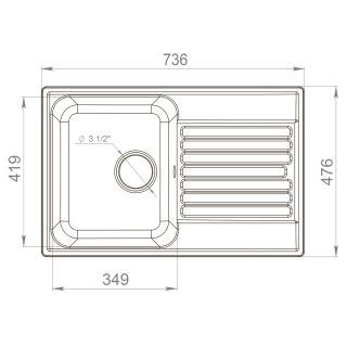 Мойка кухонная Reflexion Bolero 74-BL RF0574BL черный