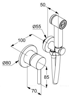 Гигиенический душ со смесителем Kludi Bozz чёрный матовый 389983976