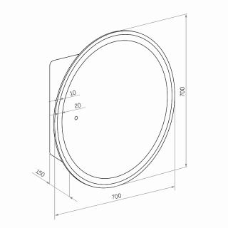 Зеркало-шкаф с подсветкой Continent Torneo Black МВК084 70см чёрный