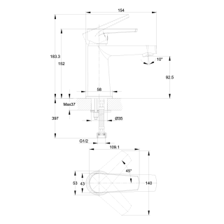 Смеситель для раковины Cersanit Moduo A64094 хром
