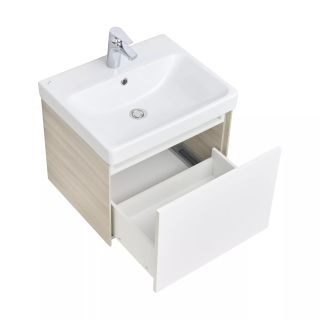 Тумба под раковину Акватон Асти 55см белый/ясень шимо 1A263101AXD70