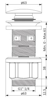 Донный клапан Damixa Option клик-клак белый 210600200