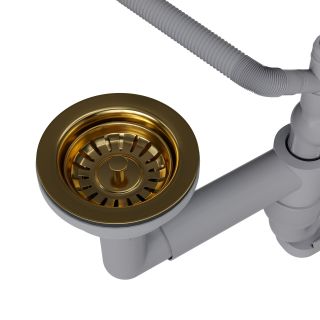 Сифон для одночашевой кухонной мойки с выпуском Reflexion Arno RX3001GD брашированное золото