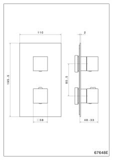 Встраиваемый смеситель для душа Kerama Marazzi Futura 67648EKM.01.093 с термостатом чёрный матовый