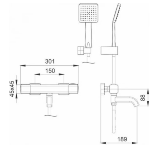 Смеситель для ванны с термостатом Gappo G3291 хром