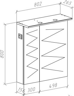 Зеркало-шкаф с подсветкой Bellezza Анкона 80см белый 00000006260