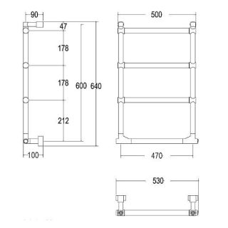 Полотенцесушитель электрический Margaroli Sole 512/4/530 Switch Chrome CR 64x53 см хром