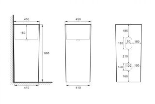 Раковина напольная SantiLine SL-4014MB 45см чёрный матовый