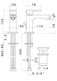 Смеситель для биде Kerama Marazzi Ole 69425KM.01.093 чёрный матовый