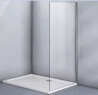 Боковая панель Veconi KP-05, 900х1900 хром, стекло прозрачное