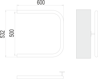 Полотенцесушитель водяной Terminus П-обр AISI 32х2 500х600