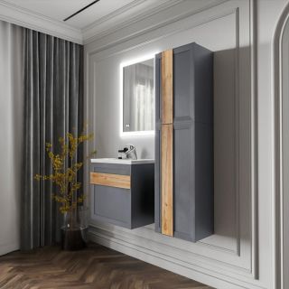 Тумба под раковину Бриклаер Берлин 4627125416132 60 см оникс серый