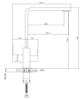 Смеситель для кухни Haiba HB76803-2 с подключением фильтра питьевой воды сталь
