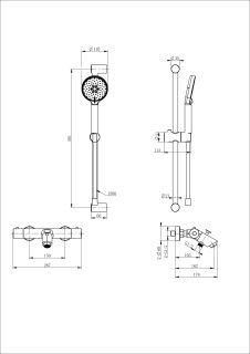 Смеситель для ванны с душем Wonzon & Woghand WW-C2002-A-MW с термостатом белый матовый