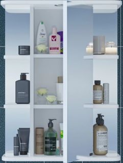 Зеркальный шкаф с подсветкой СанТа Герда 101021 55см фацет белый