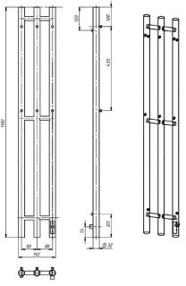Полотенцесушитель электрический Laris Тея 73207663 правый П3 19x120см чёрный муар